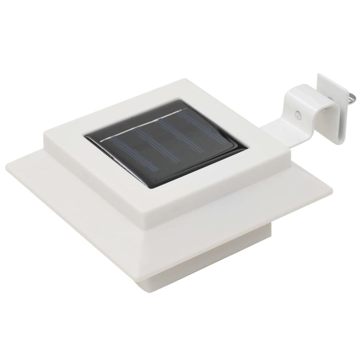 Lámparas solares LED de exterior 6 uds cuadradas 12 cm blanco