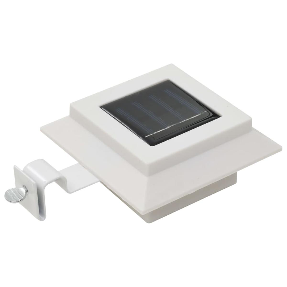 Lámparas solares LED de exterior 6 uds cuadradas 12 cm blanco