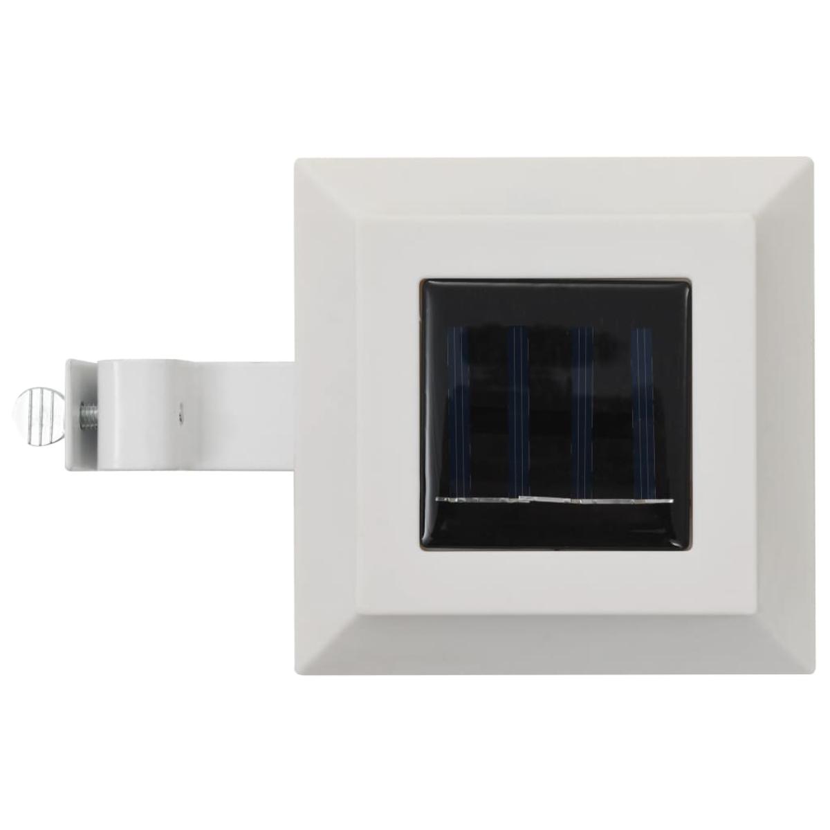 Lámparas solares LED de exterior 6 uds cuadradas 12 cm blanco