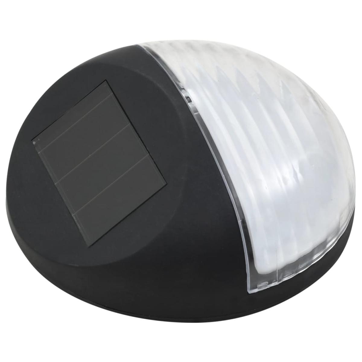Lámparas solares LED de pared exterior redonda 12 uds negro