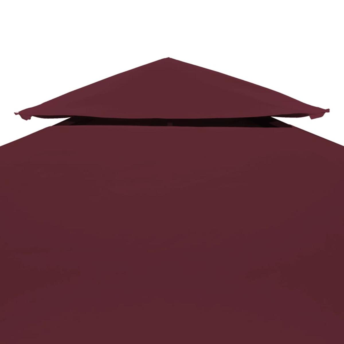 Toldo de cenador 2 niveles 310 g/m² 3x3 m burdeos