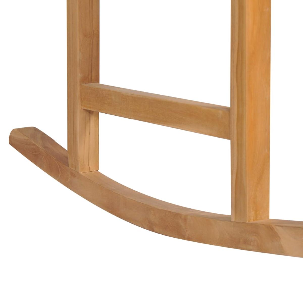 Mecedora de madera de teca maciza marrón 