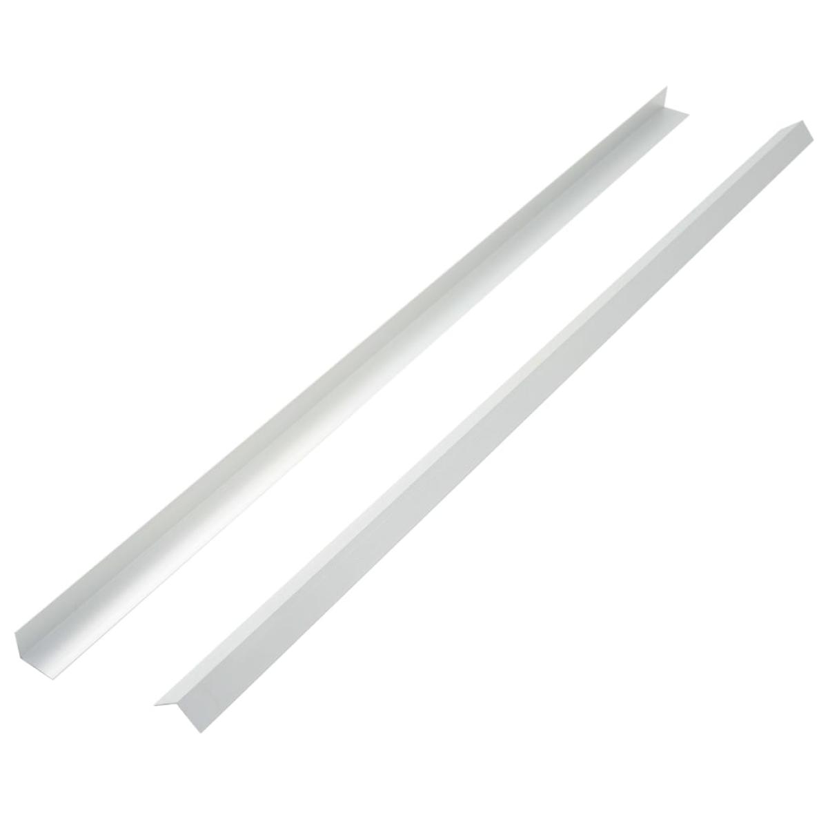 Moldura de ángulo de porche aluminio 5 unidades 170 cm plateado