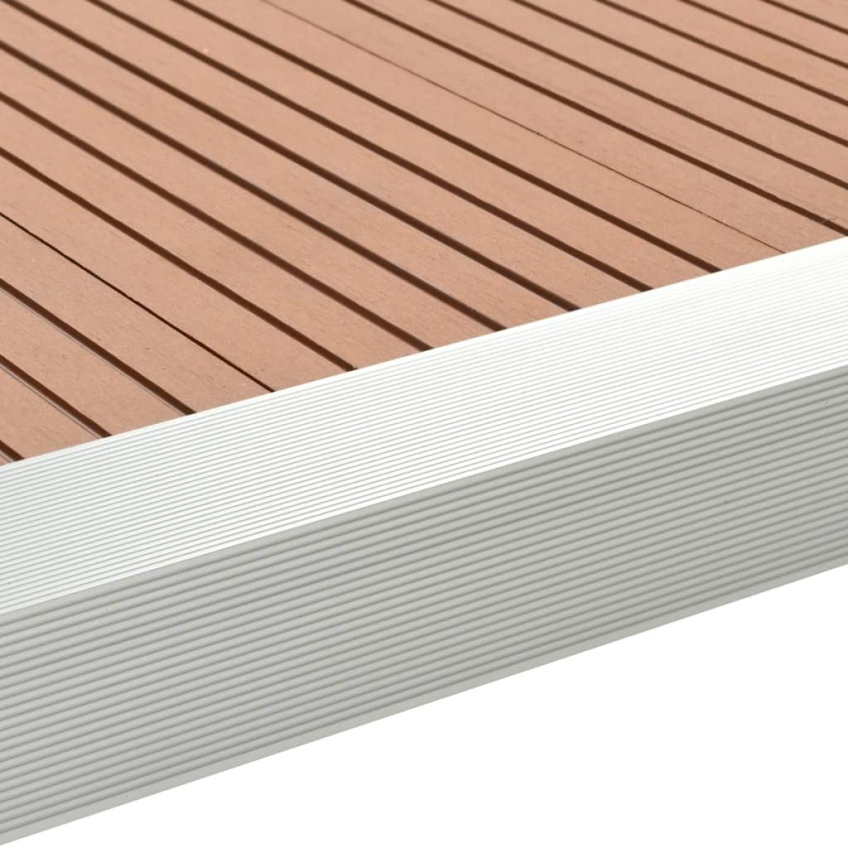 Moldura de ángulo de porche aluminio 5 unidades 170 cm plateado