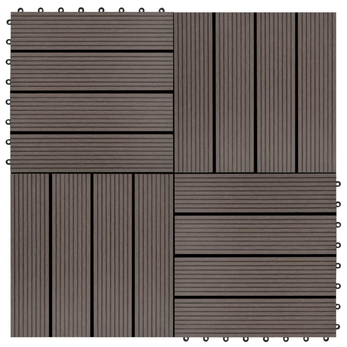 Baldosas de porche de WPC 30x30 cm 1 m² marrón oscuro 11 uds