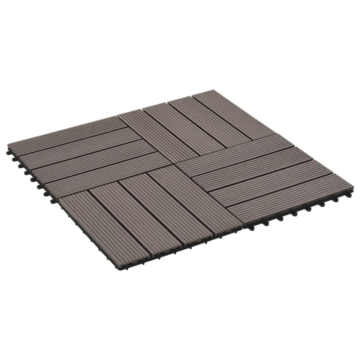 Baldosas de porche de WPC 30x30 cm 1 m² marrón oscuro 11 uds