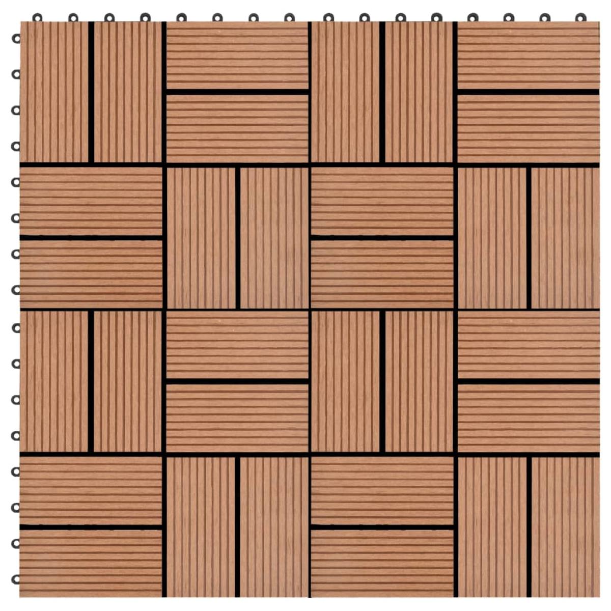 Baldosas de porche de WPC 30x30 cm 1 m² marrón 11 unidades