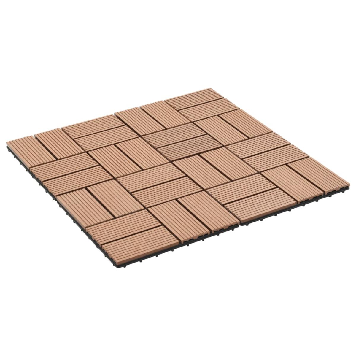 Baldosas de porche de WPC 30x30 cm 1 m² marrón 11 unidades