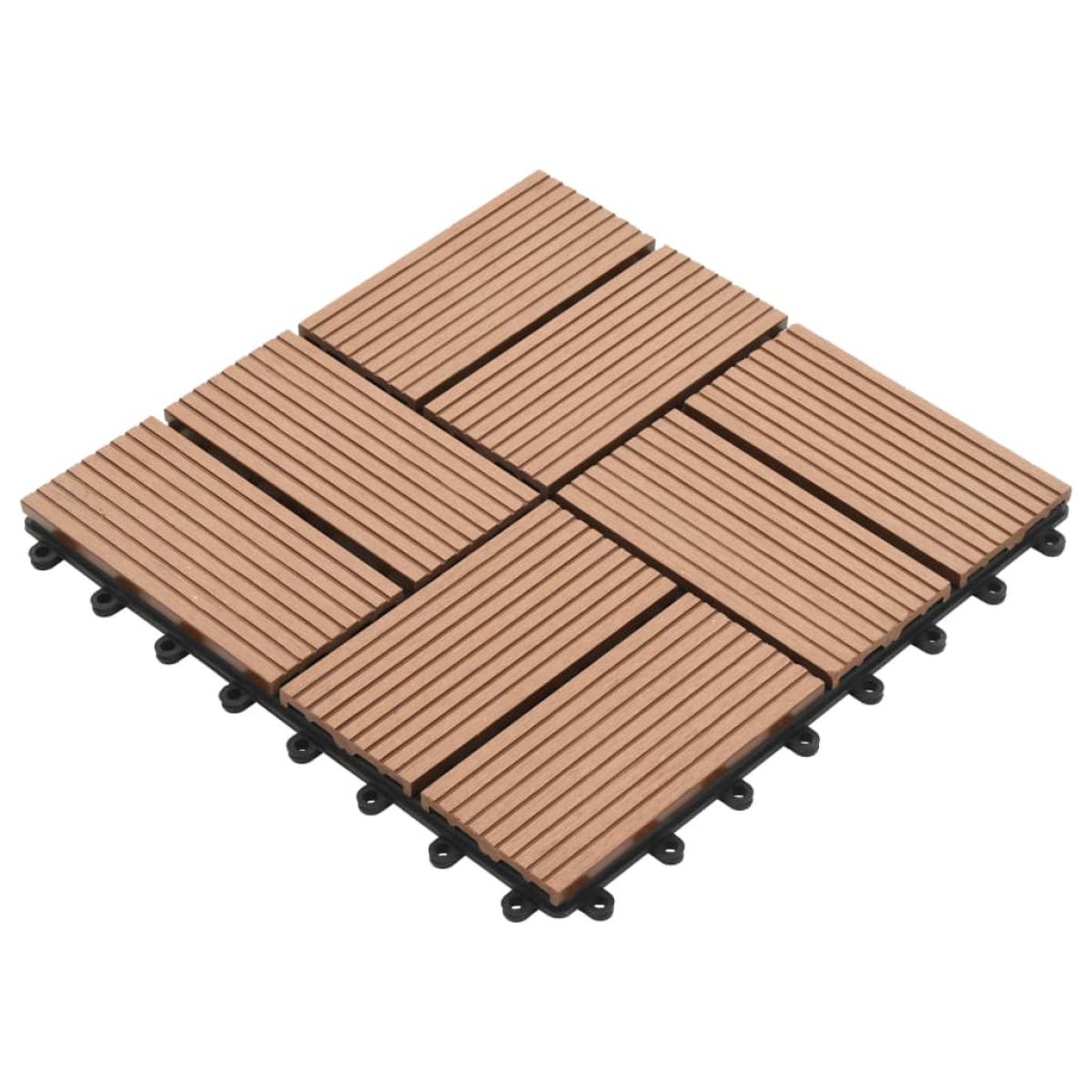 Baldosas de porche de WPC 30x30 cm 1 m² marrón 11 unidades
