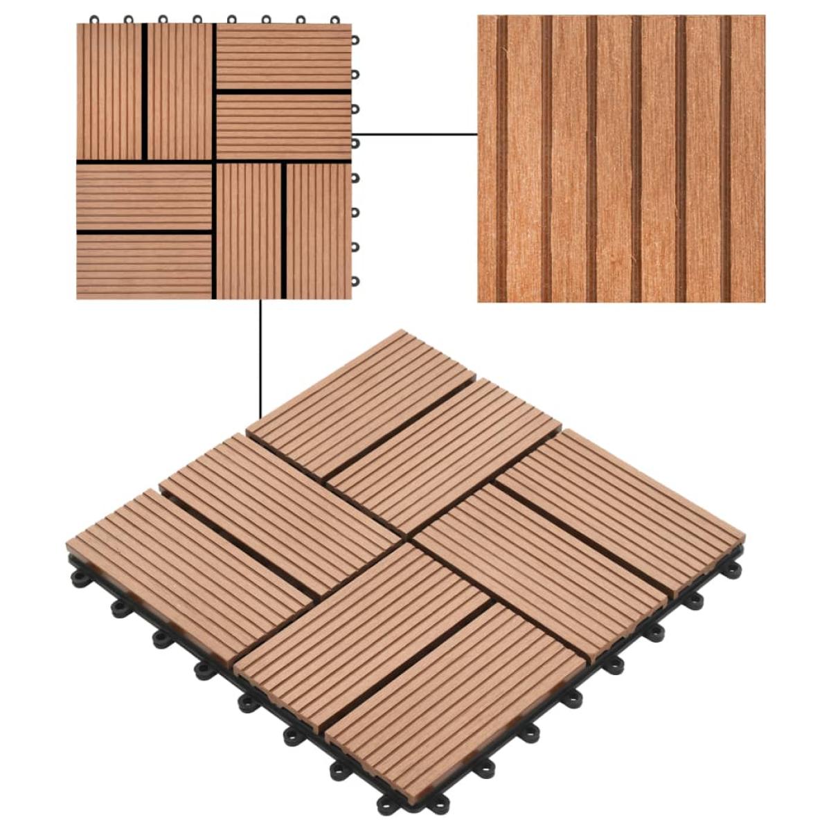 Baldosas de porche de WPC 30x30 cm 1 m² marrón 11 unidades