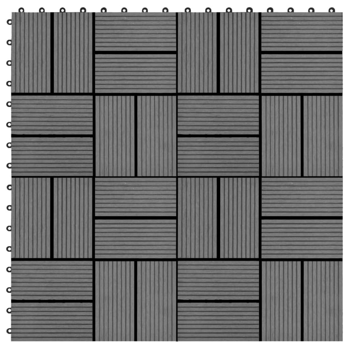 Baldosas de porche de WPC 30x30 cm 1 m² gris 11 unidades