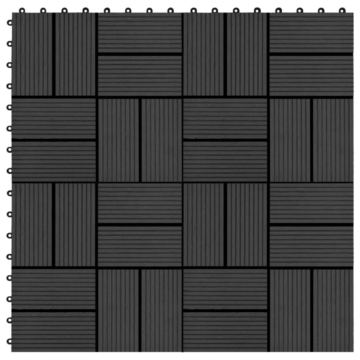Baldosas para porche de WPC 30x30 cm 1 m² negro 11 unidades