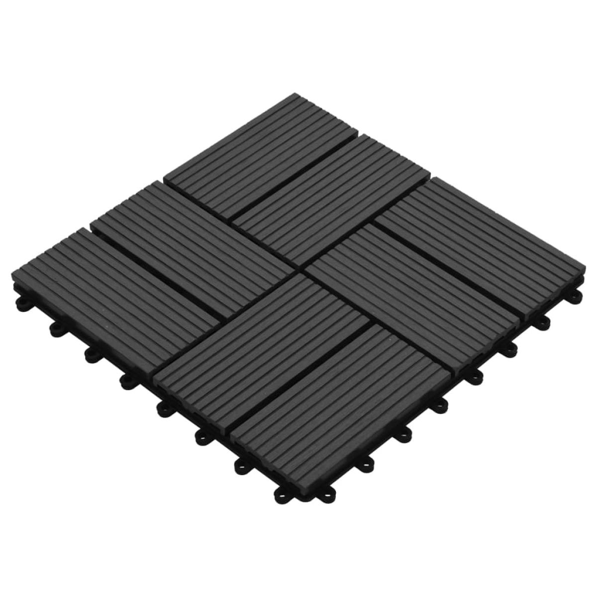 Baldosas para porche de WPC 30x30 cm 1 m² negro 11 unidades