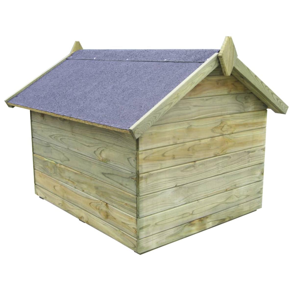 Casa de perros de jardín tejado abierto madera pino impregnada