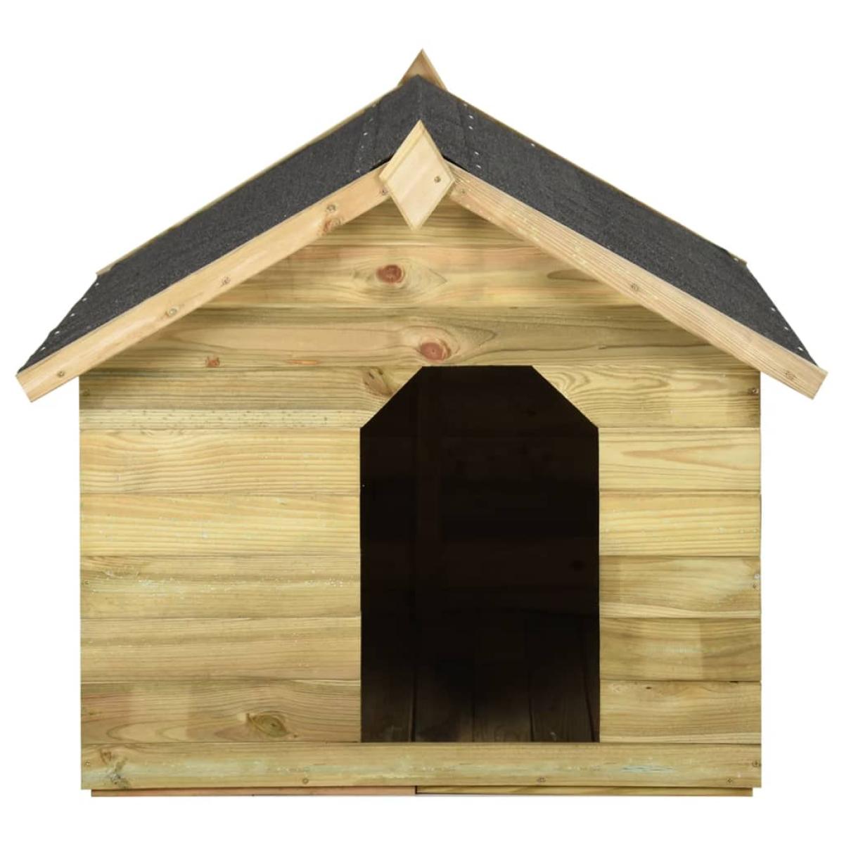 Casa de perros de jardín tejado abierto madera pino impregnada
