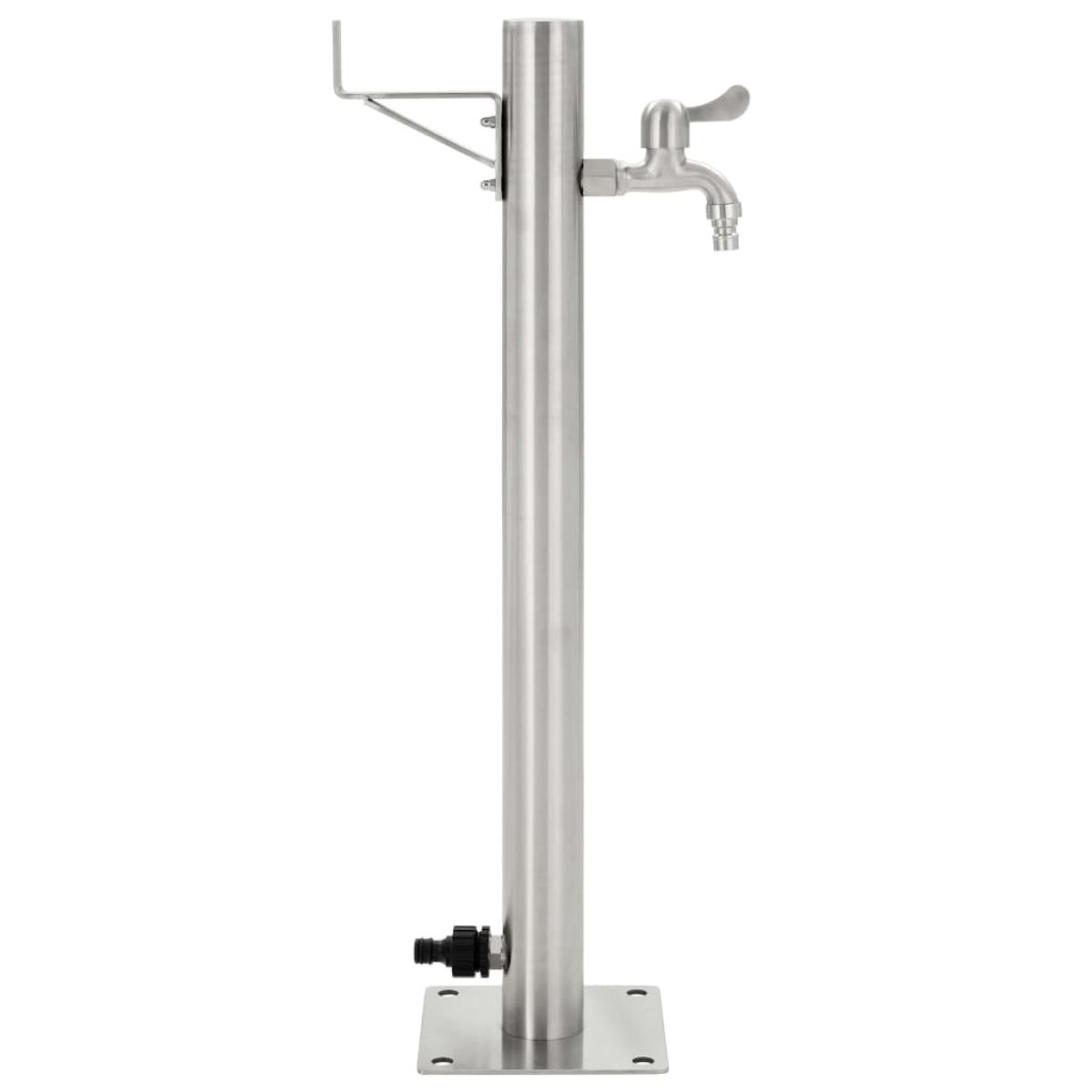 Columna de agua de jardín acero inoxidable redonda 65 cm