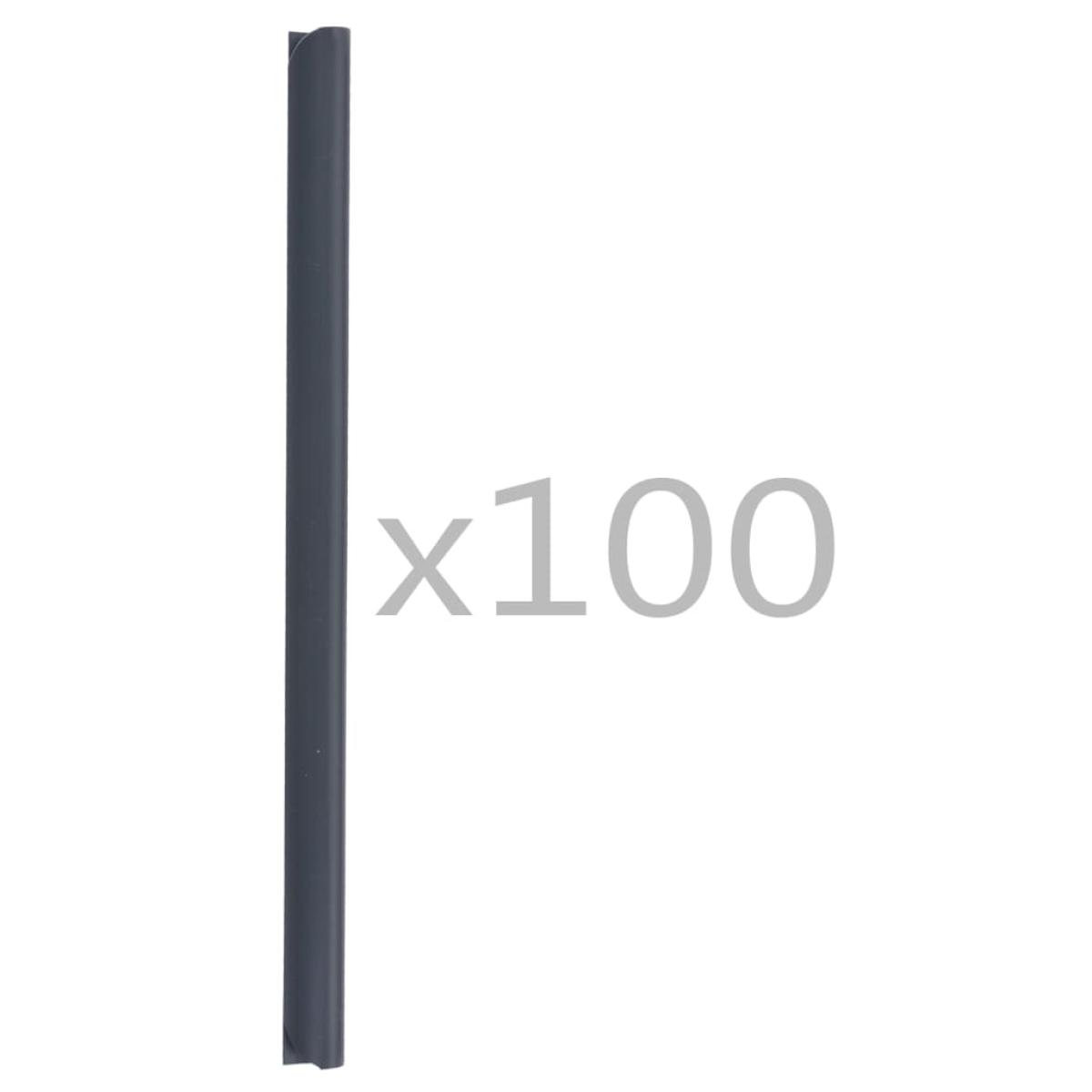 Clips para malla de jardín 100 unidades PVC gris antracita