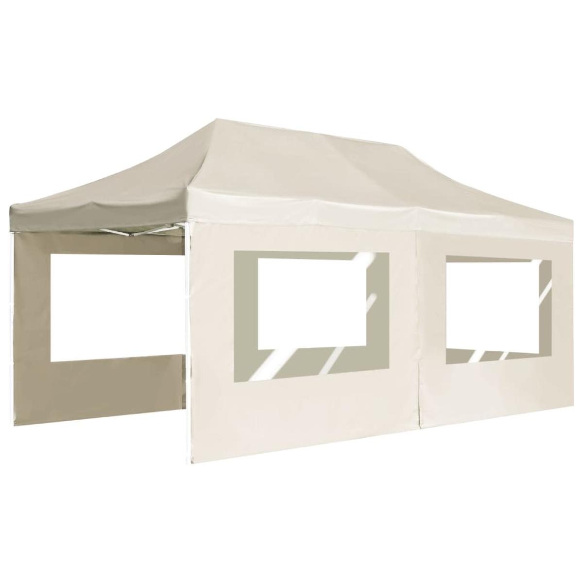 Carpa plegable profesional y paredes aluminio crema 6x3m