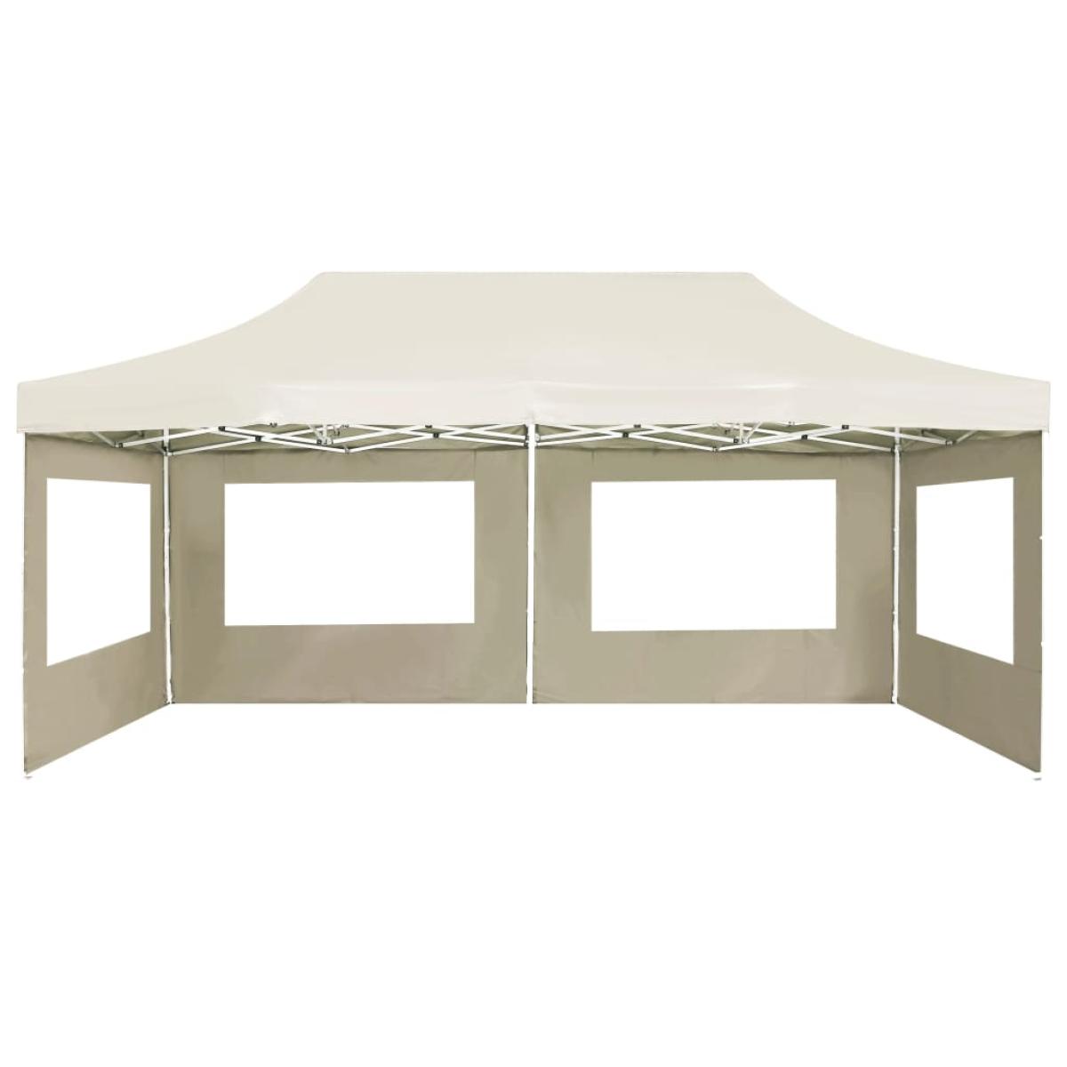 Carpa plegable profesional y paredes aluminio crema 6x3m