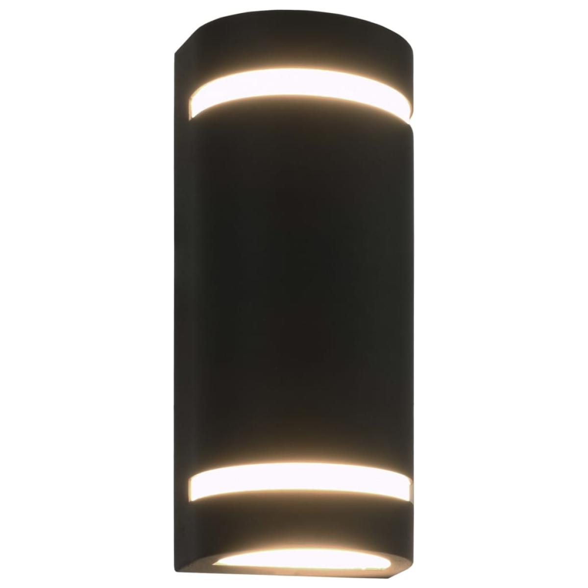 Lámparas de pared de exterior 2 uds 35 W negro semicircular