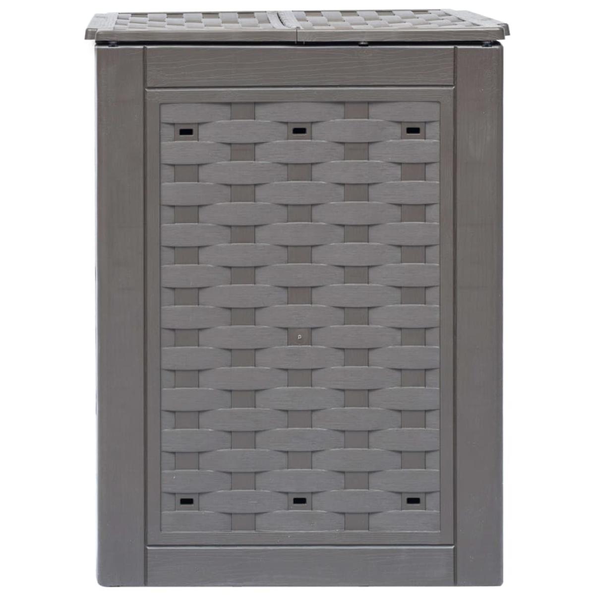 Compostador de jardín marrón plástico ratán 60x60x83 cm 300 L