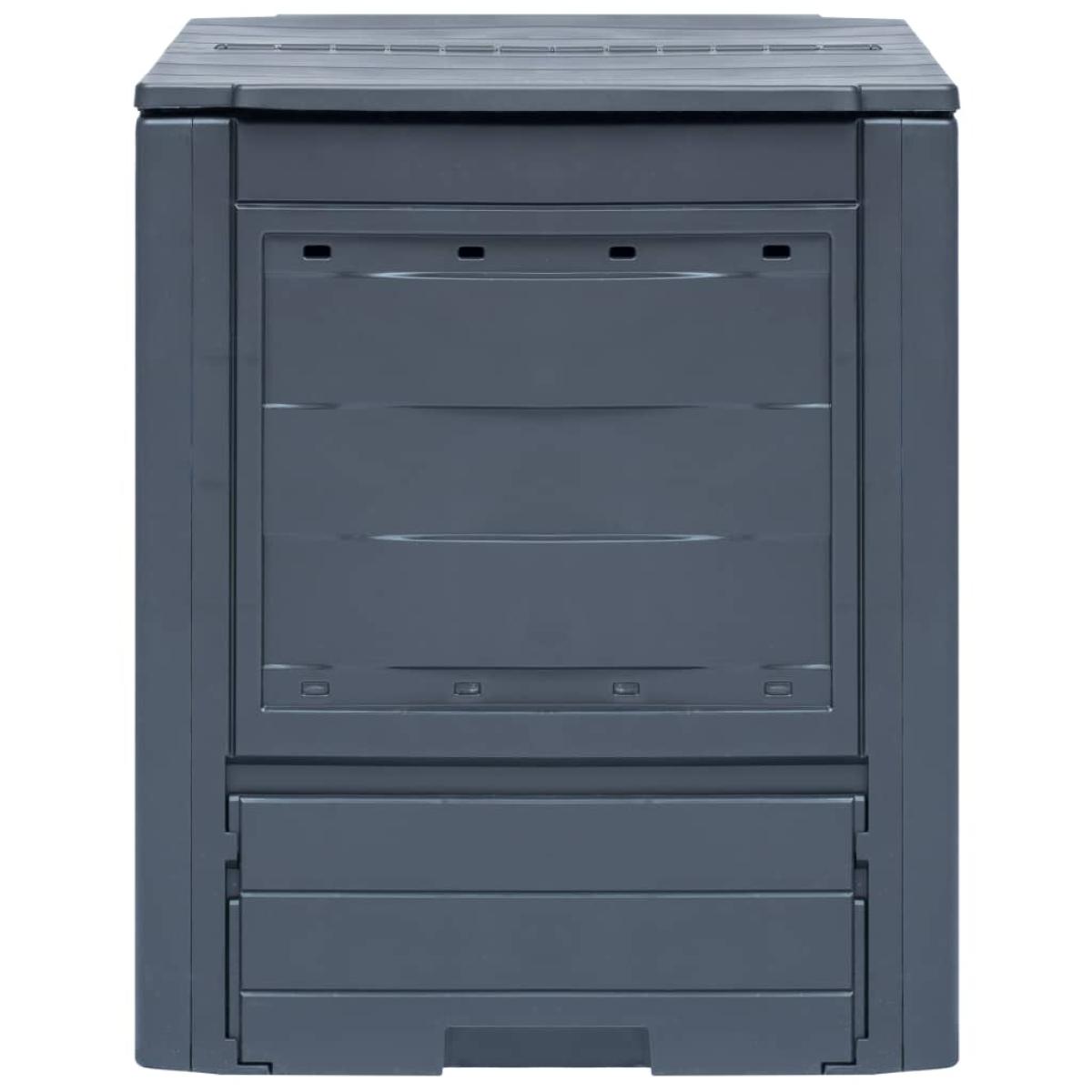 Compostador de jardín gris 60x60x73 cm 260 L
