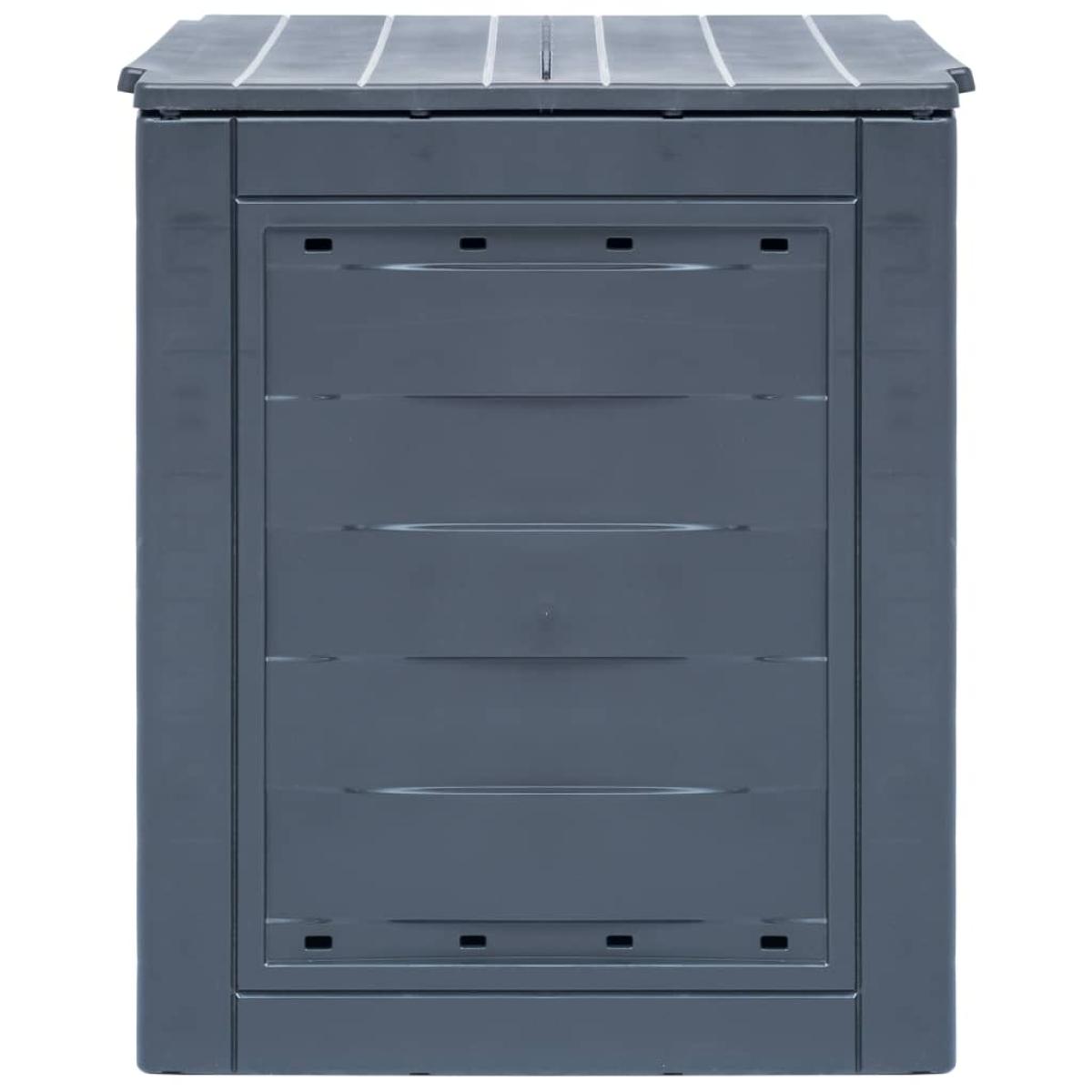 Compostador de jardín gris 60x60x73 cm 260 L