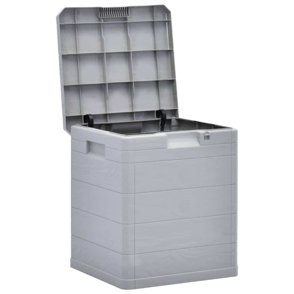 Caja de almacenamiento de jardín 90 L gris claro