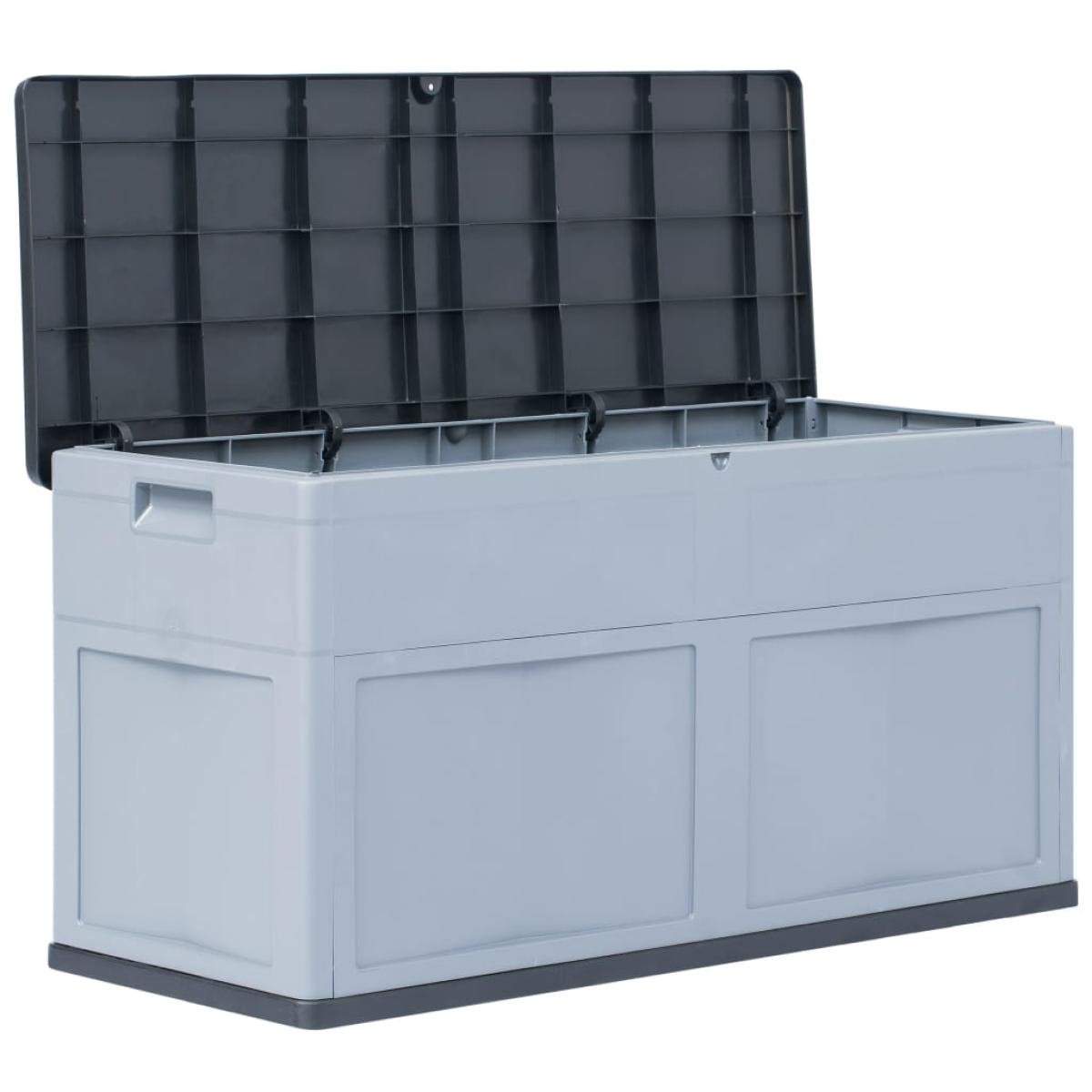 Caja de almacenamiento 320 L gris y negro