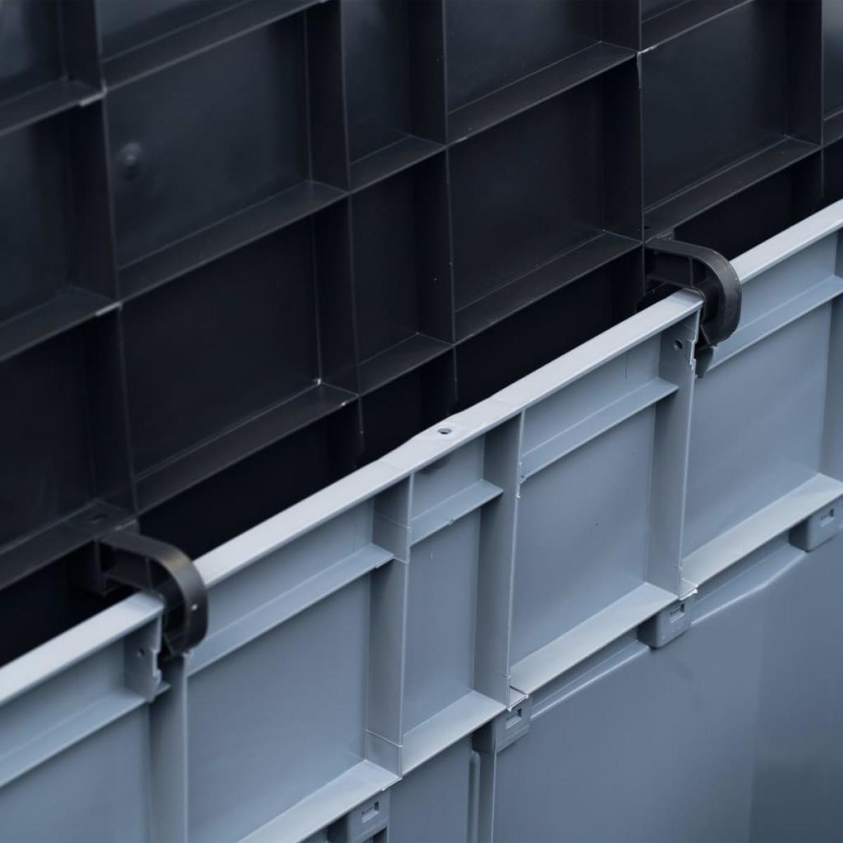 Caja de almacenamiento 320 L gris y negro
