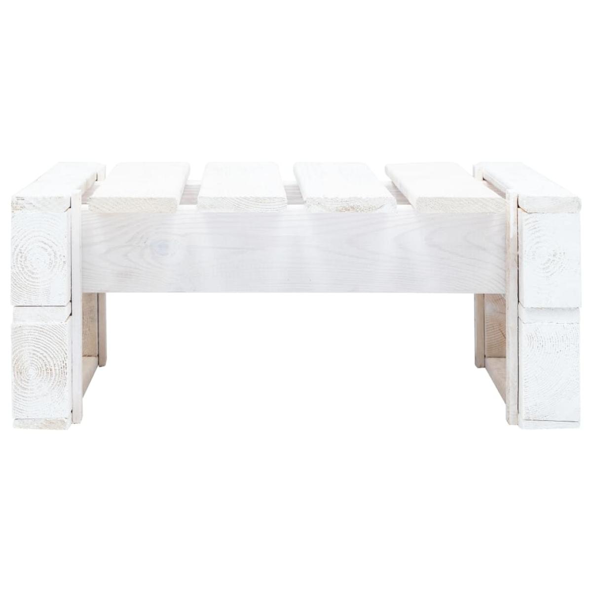 Otomana de jardín de palés de madera blanca