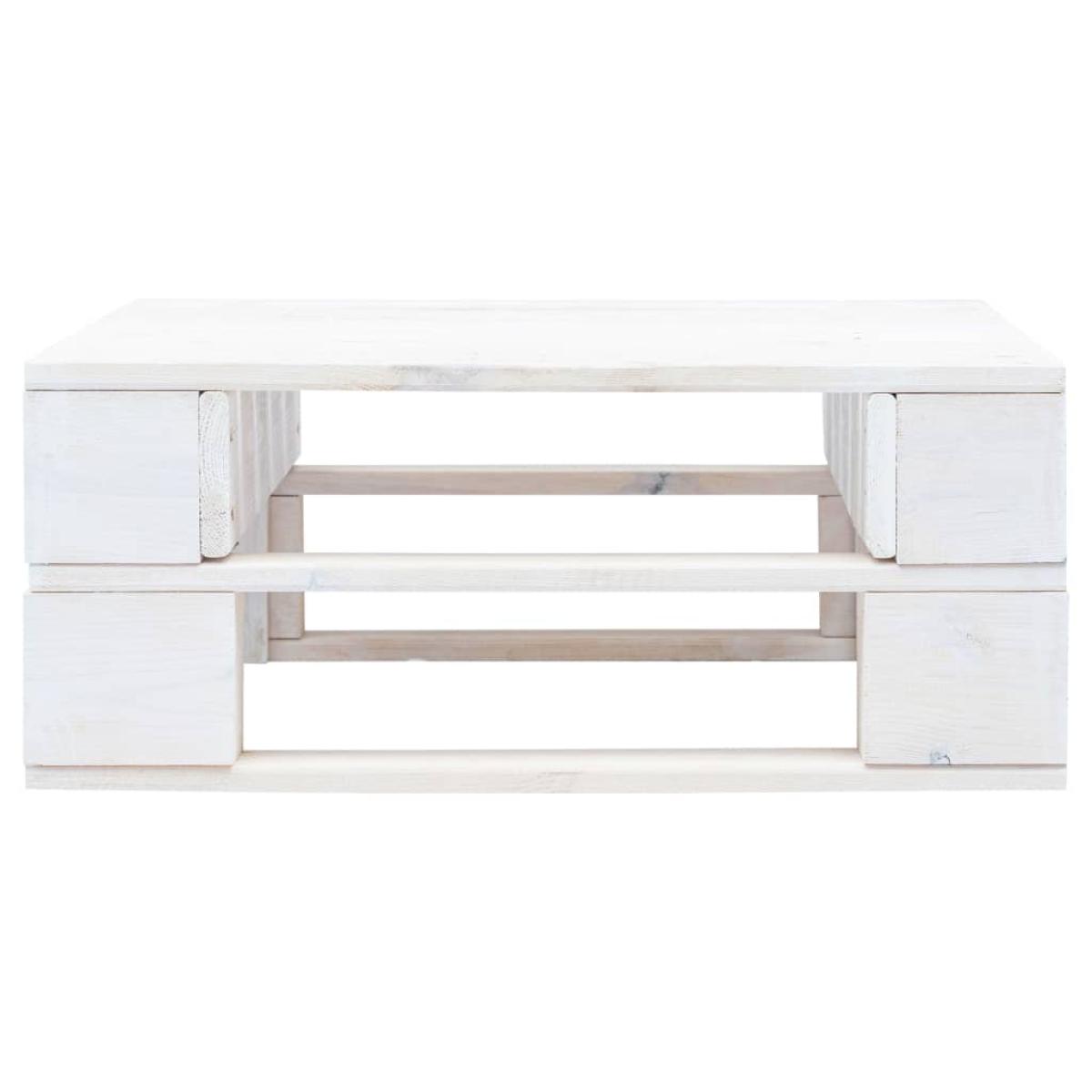 Otomana de jardín de palés de madera blanca