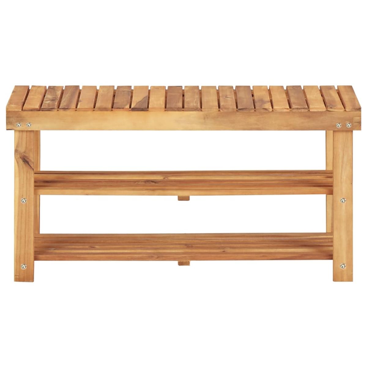 Zapatero de madera maciza de acacia 90x32x46 cm