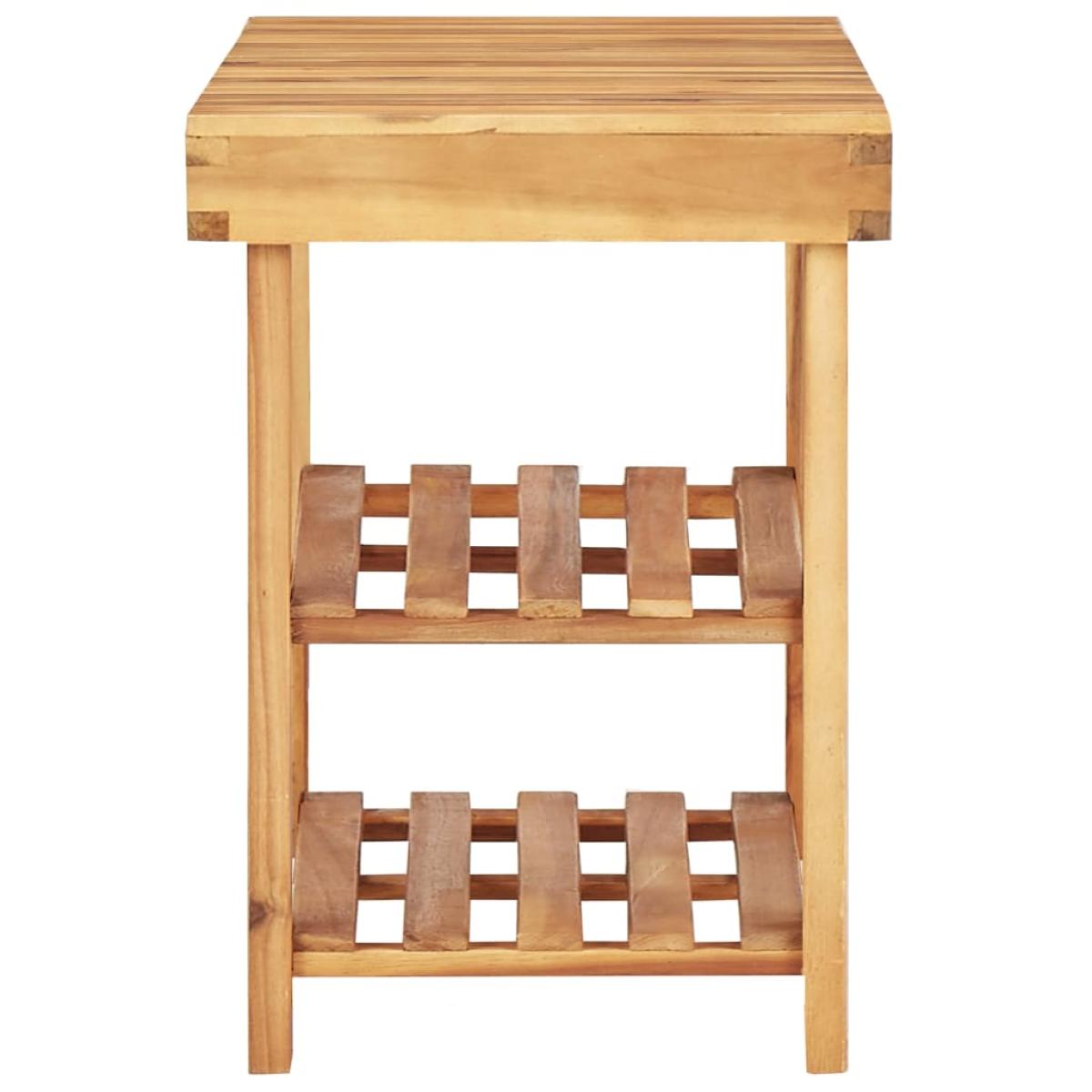Zapatero de madera maciza de acacia 90x32x46 cm