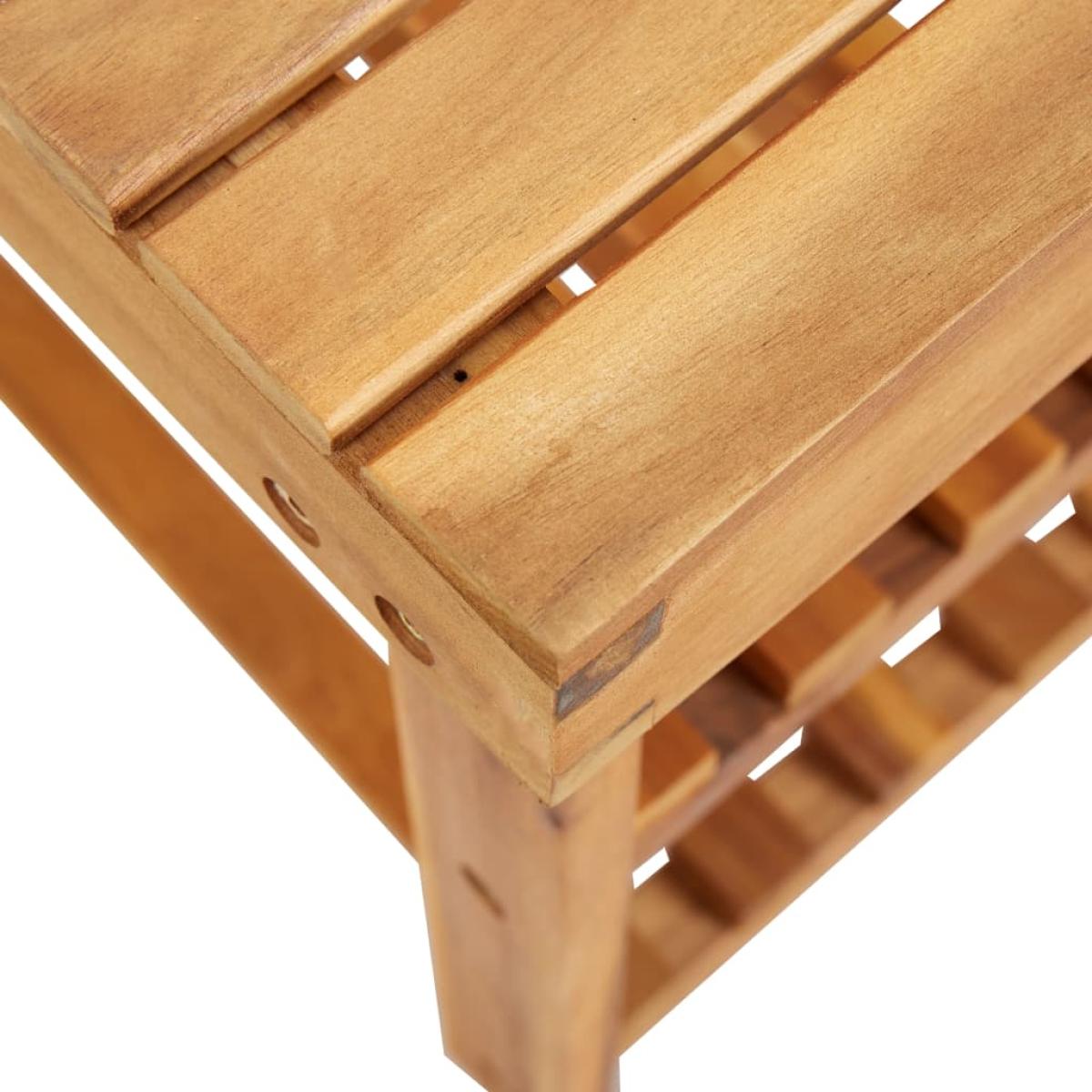 Zapatero de madera maciza de acacia 90x32x46 cm