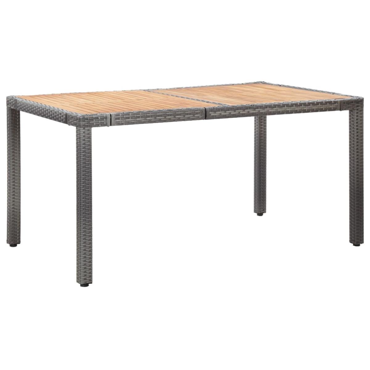 Set de comedor de jardín 7 pzas y cojines ratán sintético gris