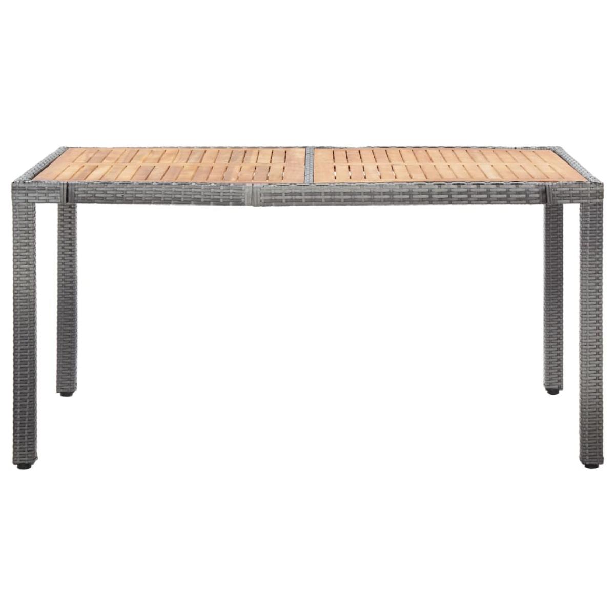 Set de comedor de jardín 7 pzas y cojines ratán sintético gris