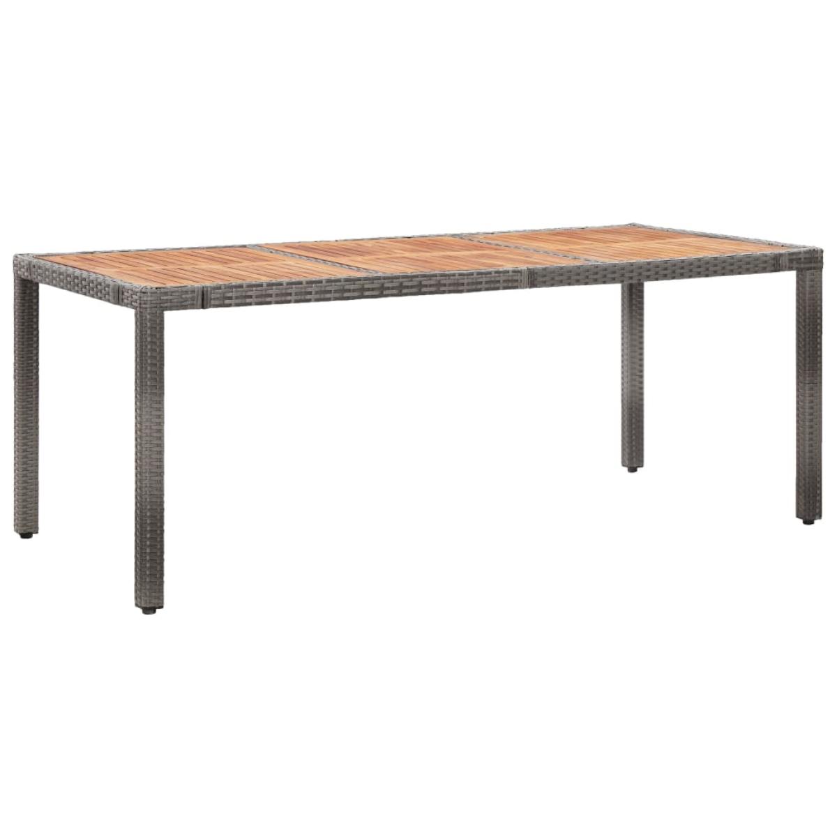 Set de comedor de jardín 9 pzas y cojines ratán sintético gris