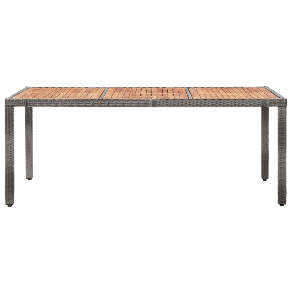 Set de comedor de jardín 9 pzas y cojines ratán sintético gris