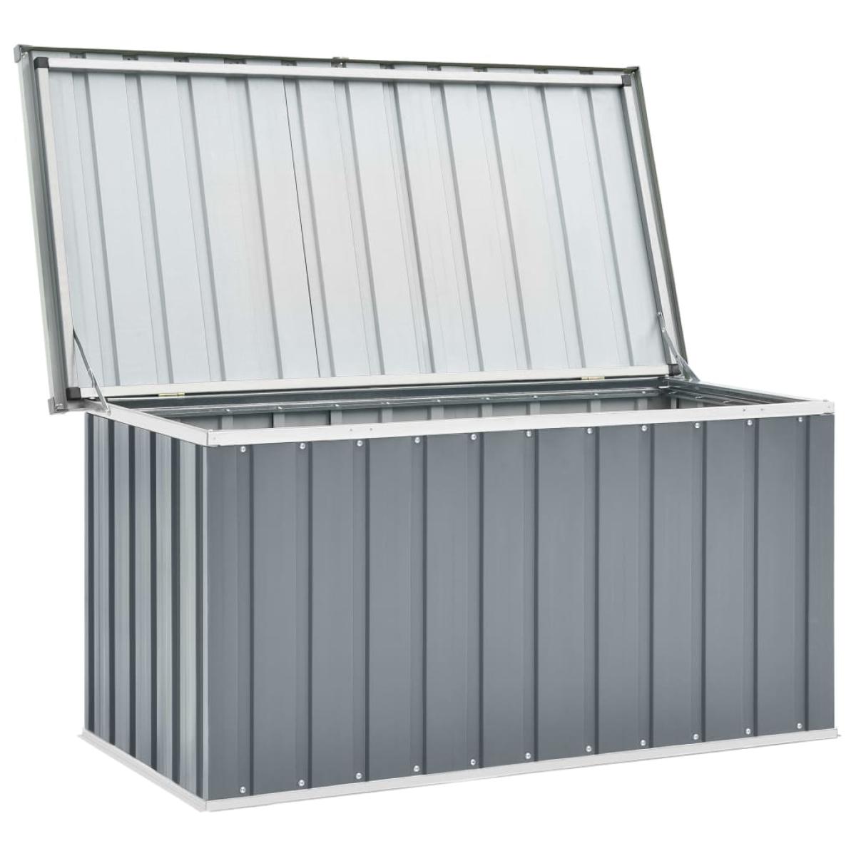 Caja de almacenamiento de jardín gris 129x67x65 cm