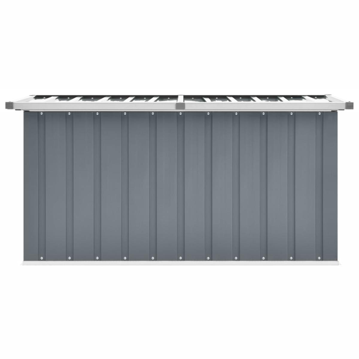 Caja de almacenamiento de jardín gris 129x67x65 cm