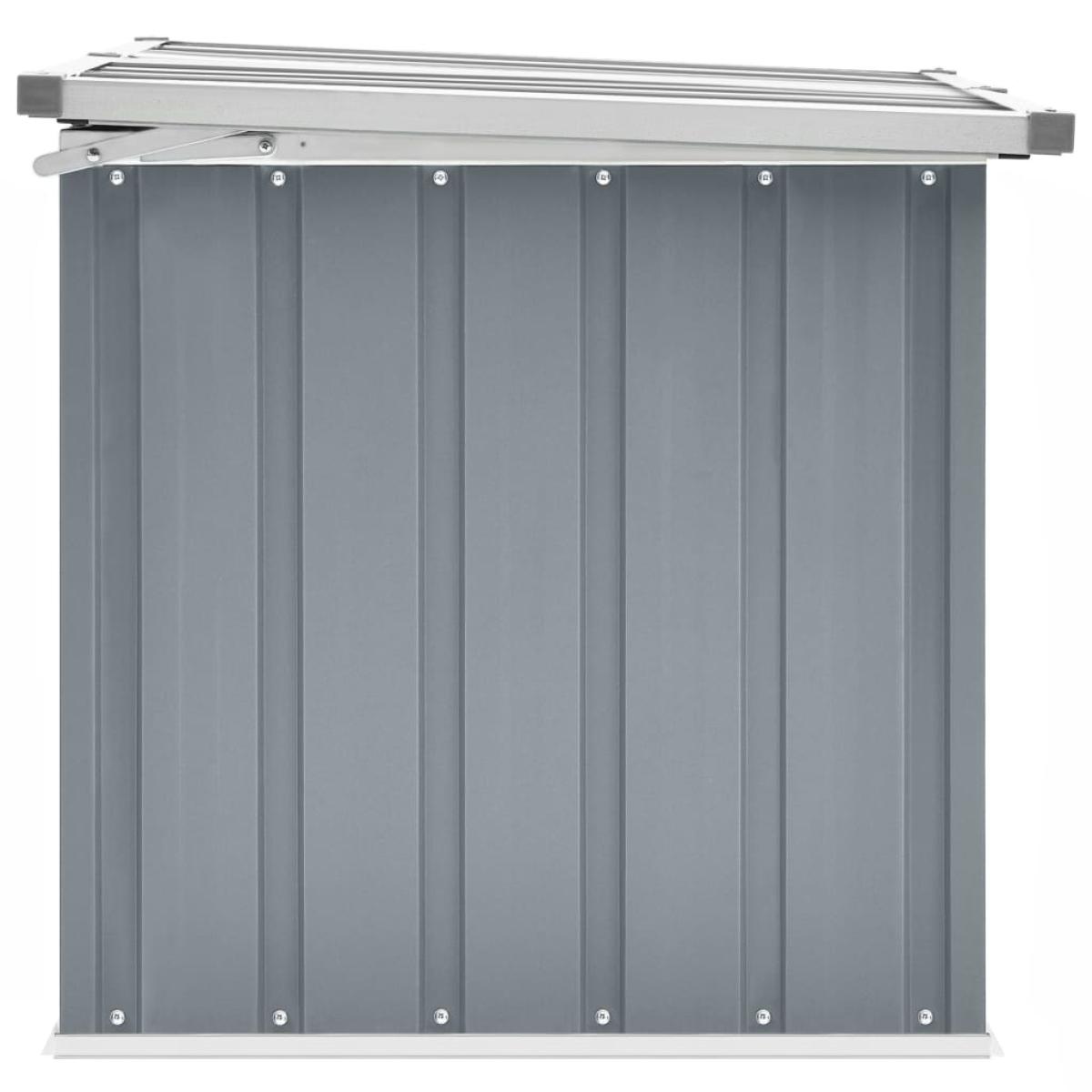 Caja de almacenamiento de jardín gris 129x67x65 cm