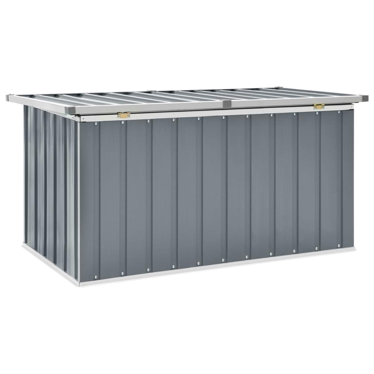 Caja de almacenamiento de jardín gris 129x67x65 cm