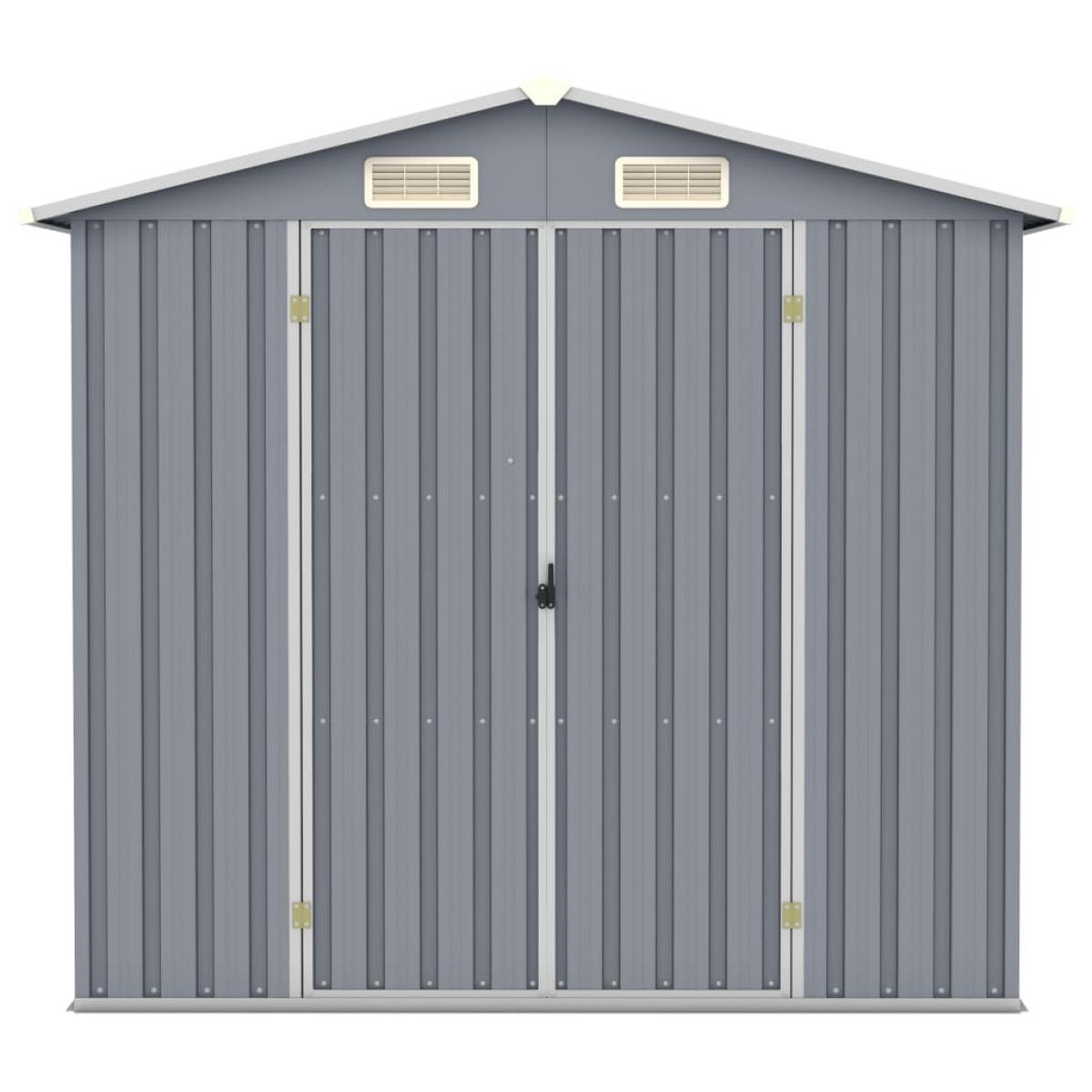 Cobertizo de jardín acero galvanizado gris 205x129x183 cm