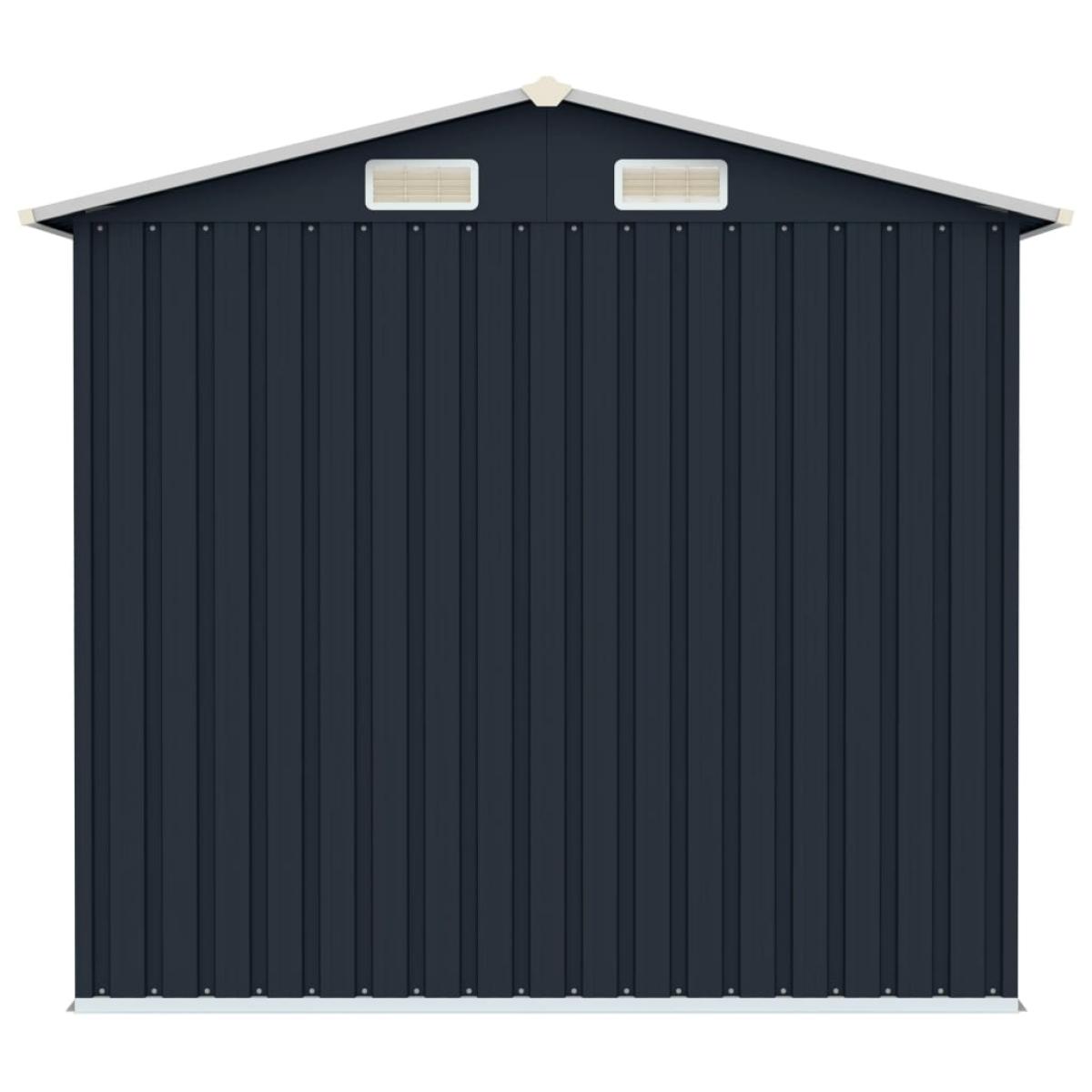 Cobertizo de jardín acero galvanizado antracita 205x129x183 cm 