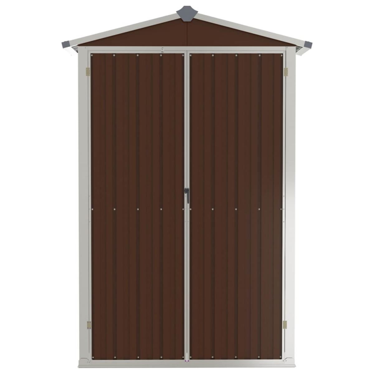Cobertizo de jardín acero galvanizado marrón 107,5x46x183 cm