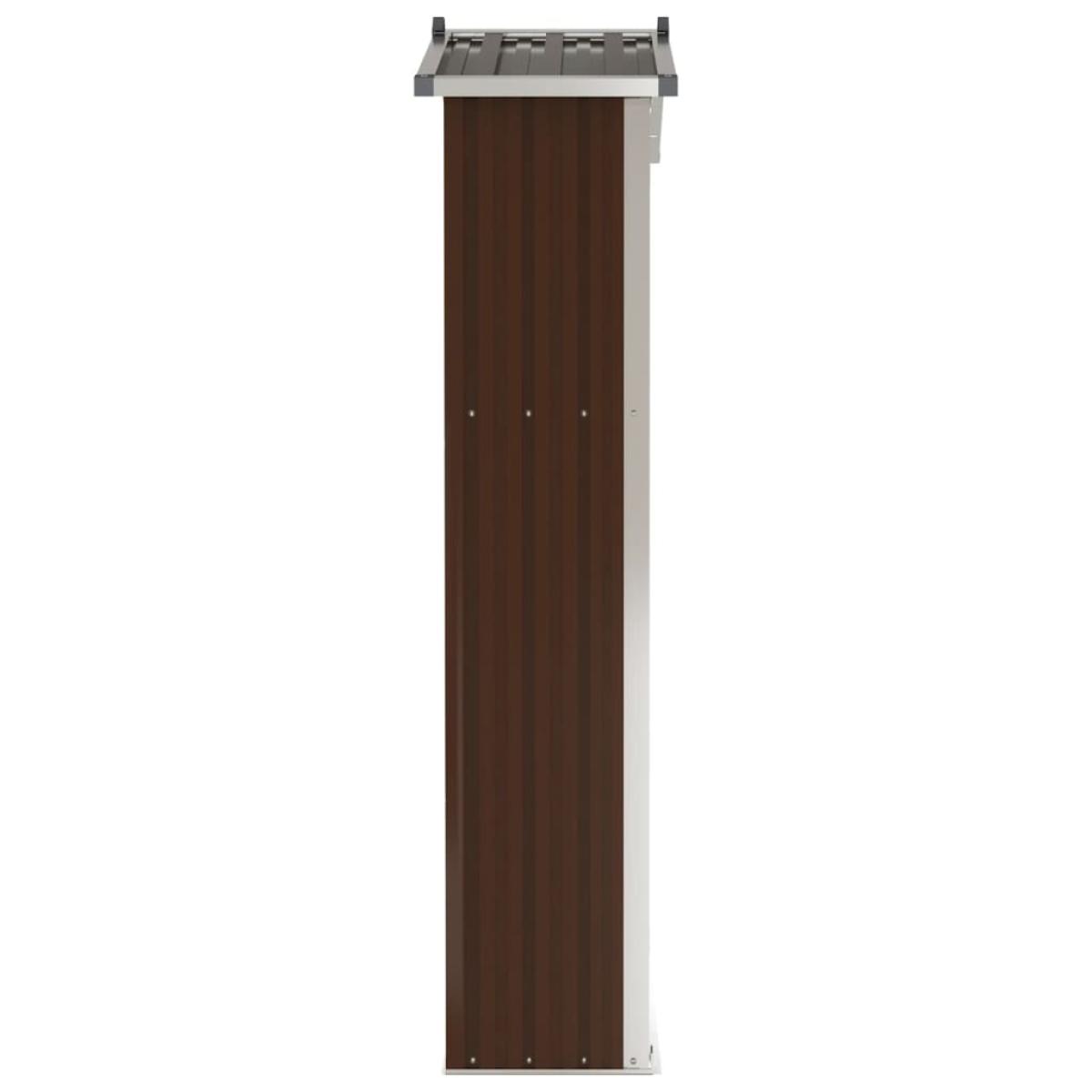 Cobertizo de jardín acero galvanizado marrón 107,5x46x183 cm