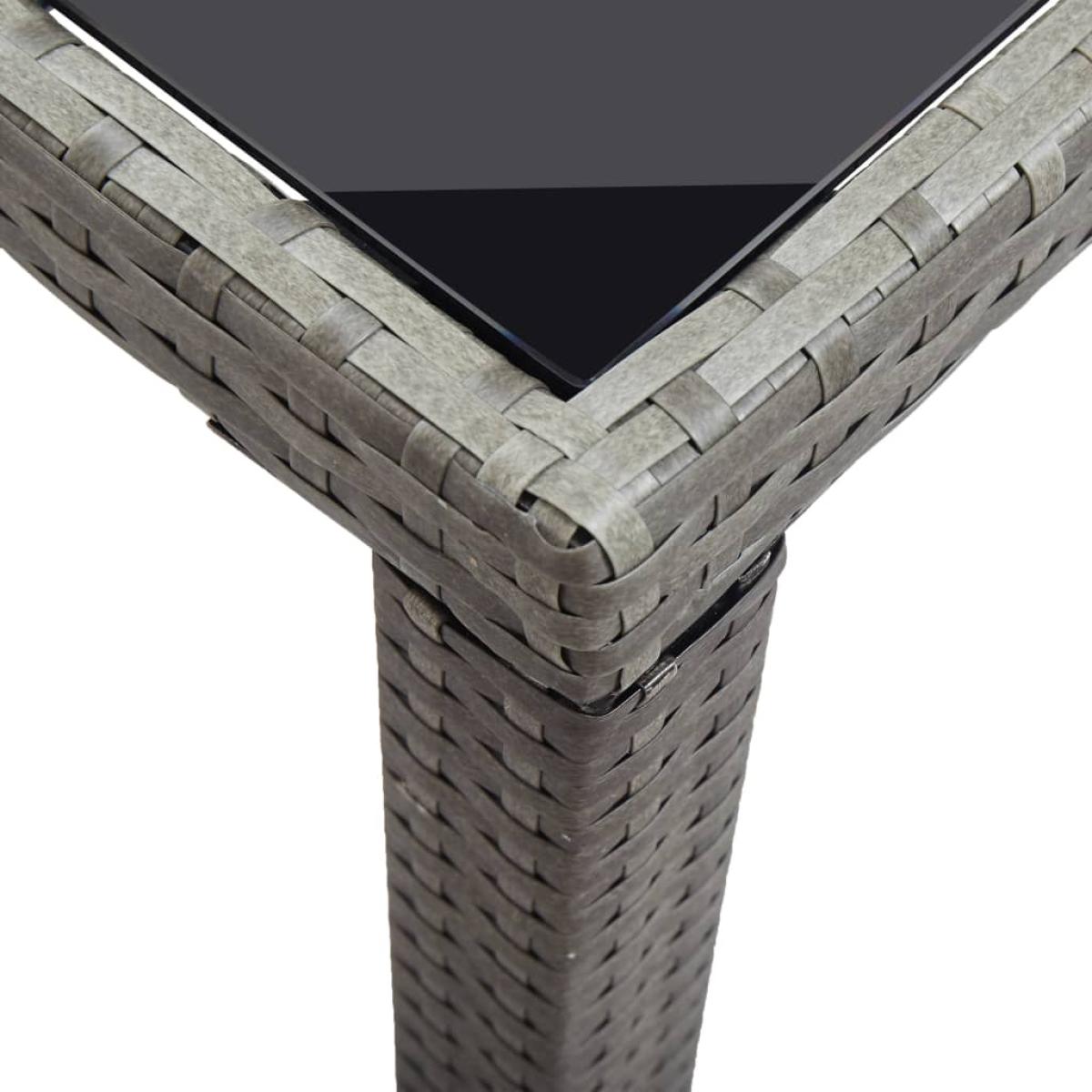 Mesa de jardín de ratán sintético gris antracita 123x60x74 cm
