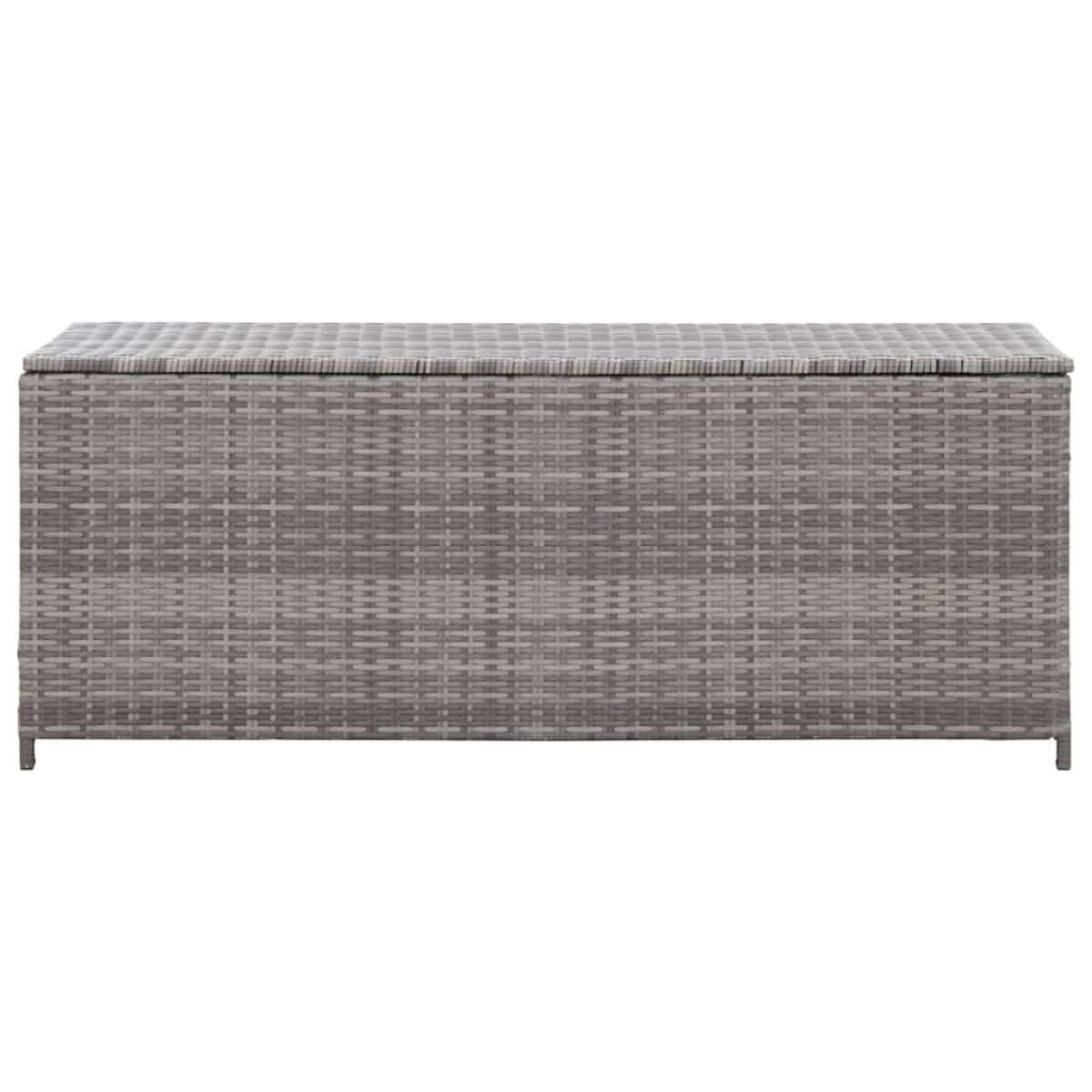 Caja de almacenaje jardín ratán sintético gris 120x50x60 cm