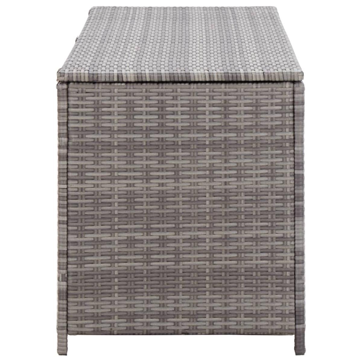 Caja de almacenaje jardín ratán sintético gris 120x50x60 cm